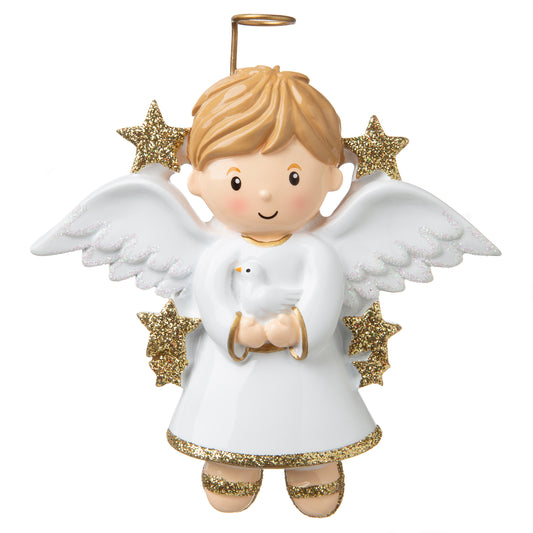Baby Boy Angel Personalised Ornament
